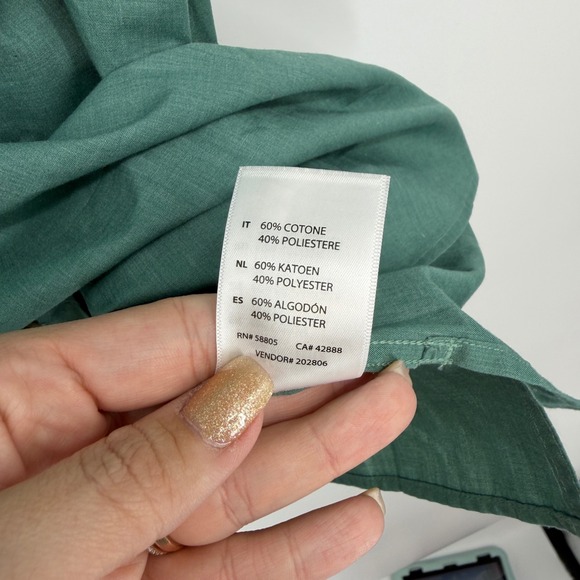 HB Fit by DXL Green Button Down Shirt 3XLT NWT Big Tall Short Sleeve - Picture 5 of 6